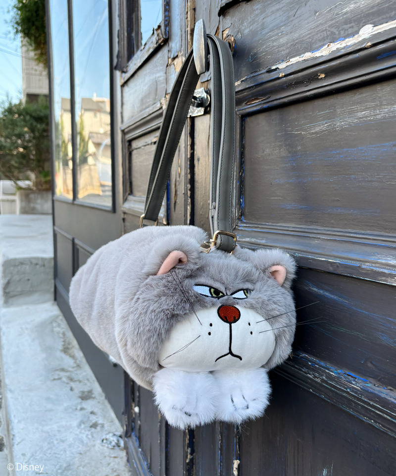 【Disney】シンデレラ/ルシファー/ぬいぐるみショルダーバッグ 詳細画像 グレー 3