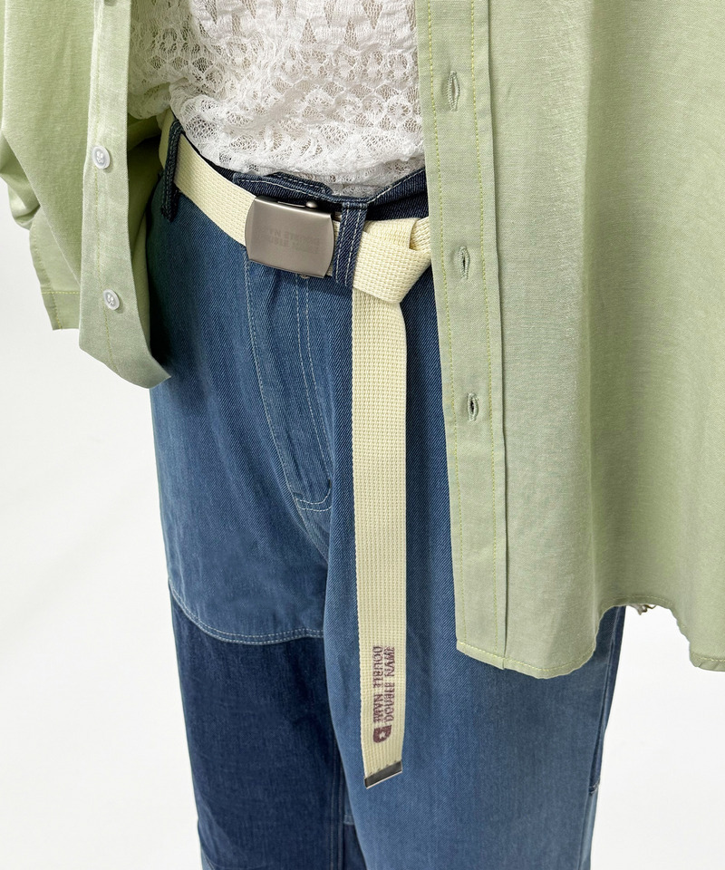 マットバックルロゴ刺しゅうガチャベルト 詳細画像 オフホワイト 1