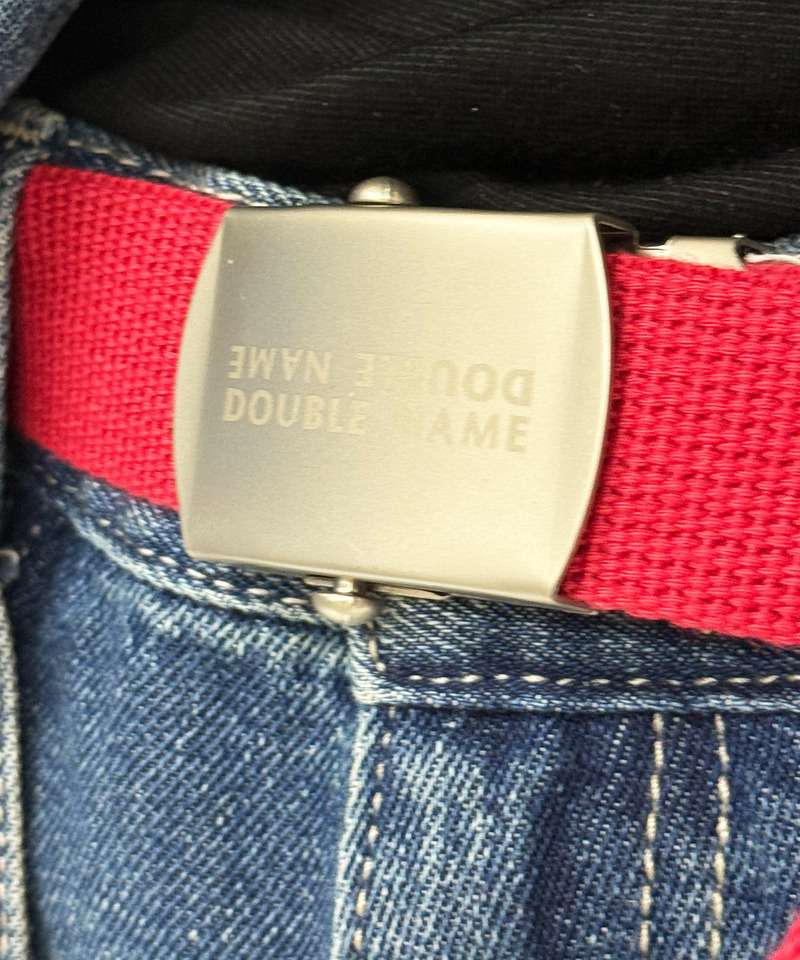 マットバックルロゴ刺しゅうガチャベルト 詳細画像 レッド 3