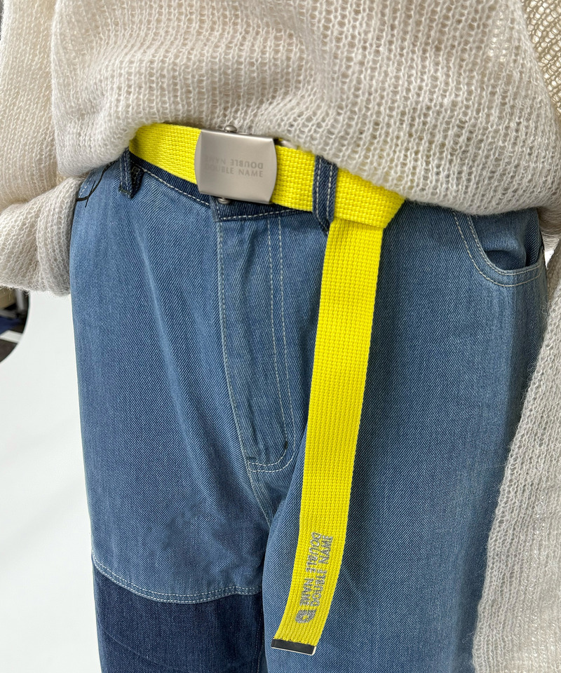 マットバックルロゴ刺しゅうガチャベルト 詳細画像 イエロー 1