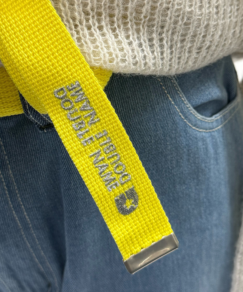 マットバックルロゴ刺しゅうガチャベルト 詳細画像 イエロー 2