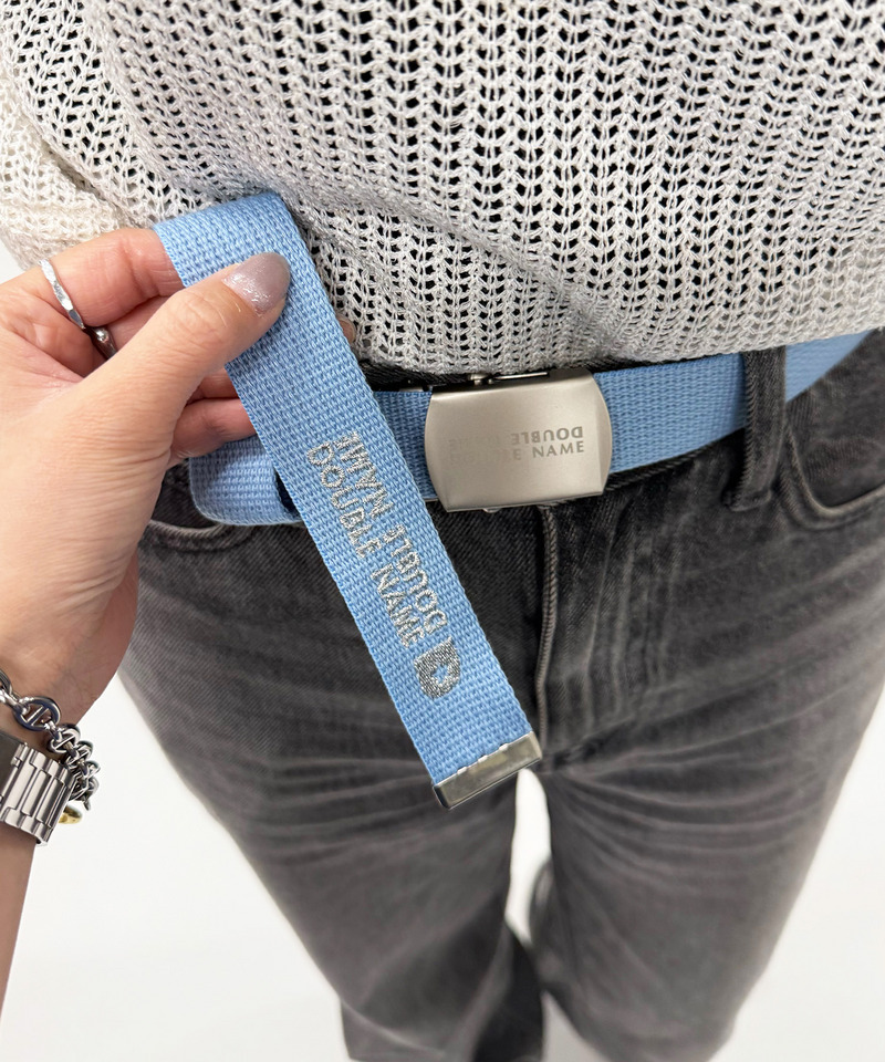 マットバックルロゴ刺しゅうガチャベルト 詳細画像 ブルー 4