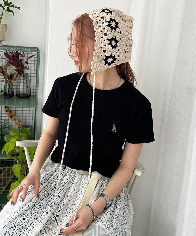 フラワークロッシェボンネット 詳細画像 ベージュ 3