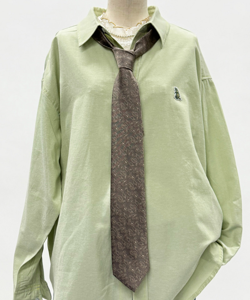 レトロペイズリー柄ネクタイ 詳細画像 ベージュ 1