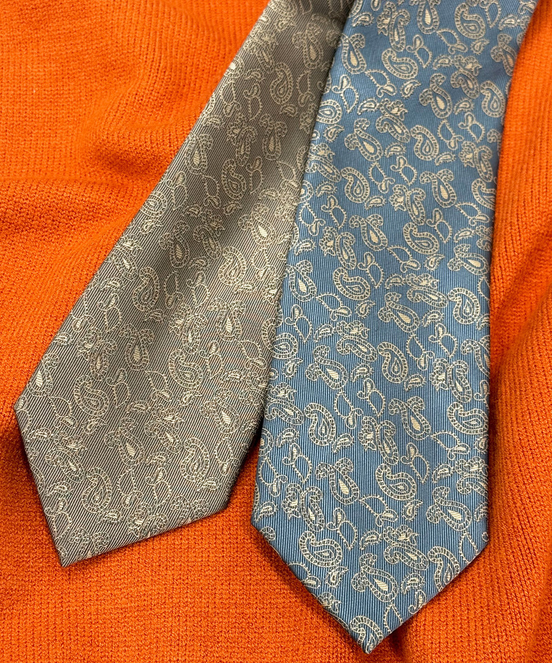 レトロペイズリー柄ネクタイ 詳細画像 ブルー 6