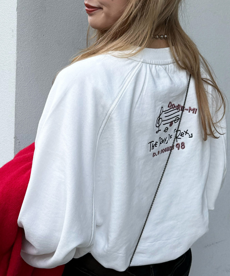 セッションしたい恐竜刺しゅうプルオーバー 詳細画像 オフホワイト 4