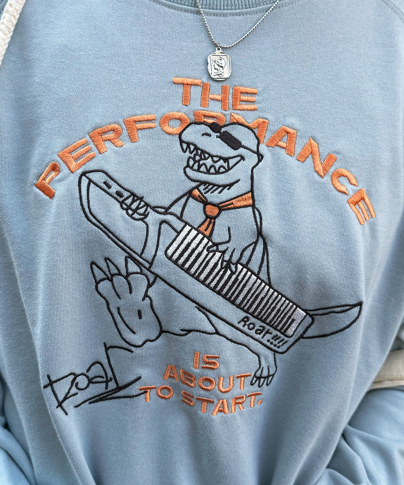 セッションしたい恐竜刺しゅうプルオーバー 詳細画像 ブルー 9