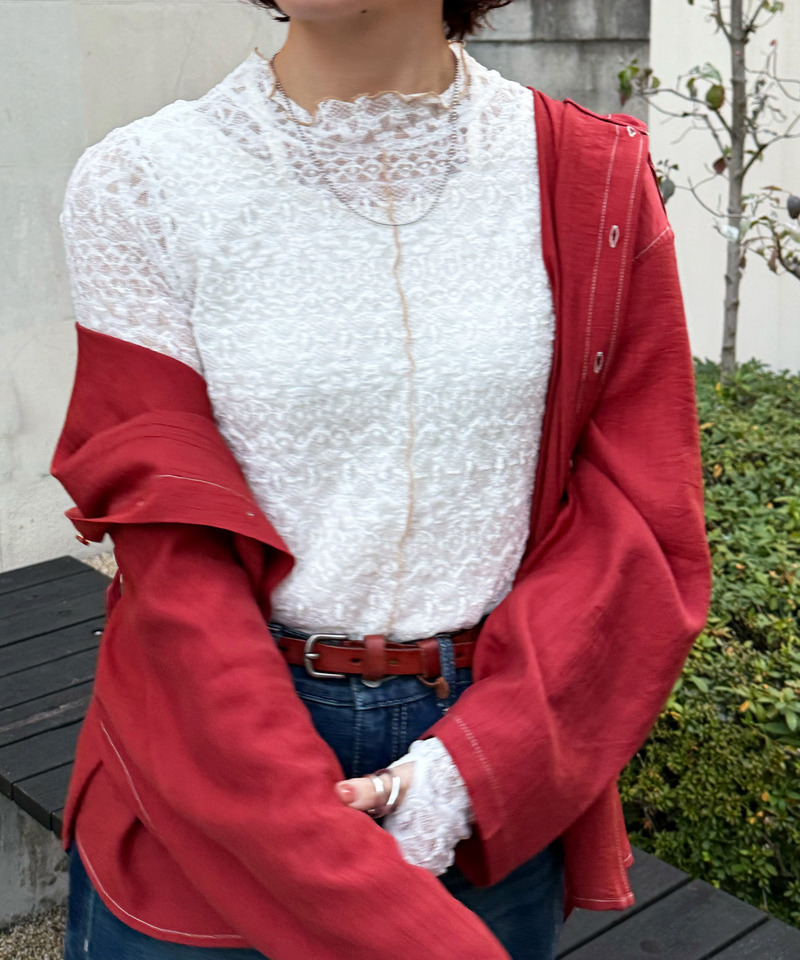 レースギャザーメローインナー 詳細画像 オフホワイト 4