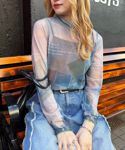 Revamp of nostalgic after school シアーメッシュ2WAYプルオーバー 詳細画像