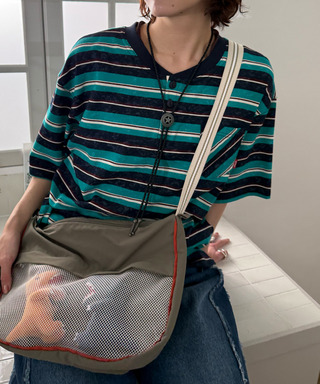 スプレー加工ボーダーヘンリープルオーバー