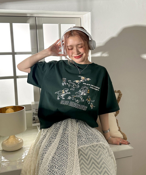 部活恐竜刺しゅうTEE 詳細画像