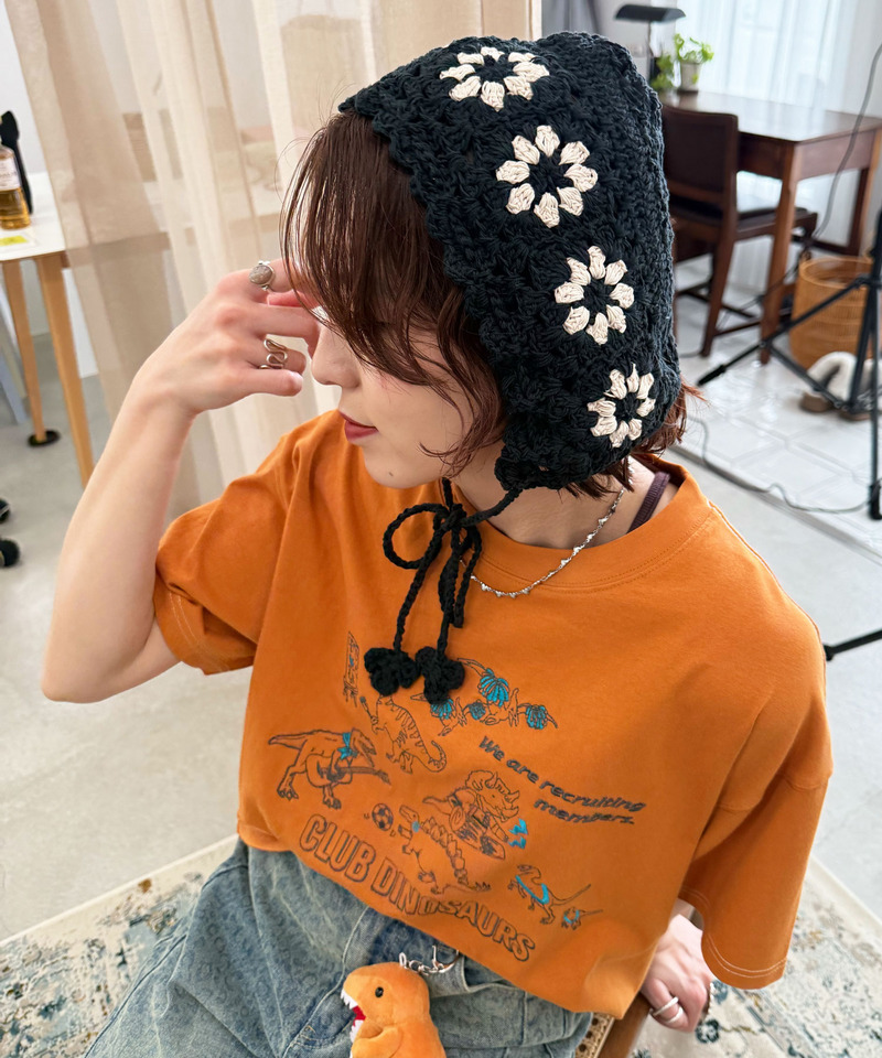 部活恐竜刺しゅうTEE 詳細画像 オレンジ 2