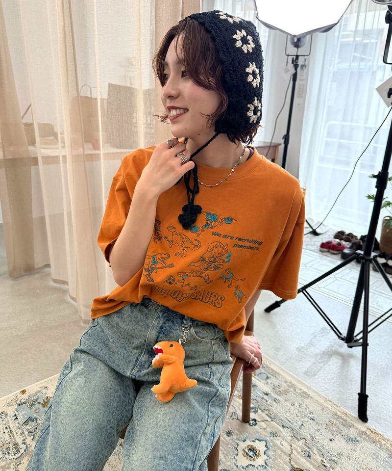 部活恐竜刺しゅうTEE 詳細画像 オレンジ 3