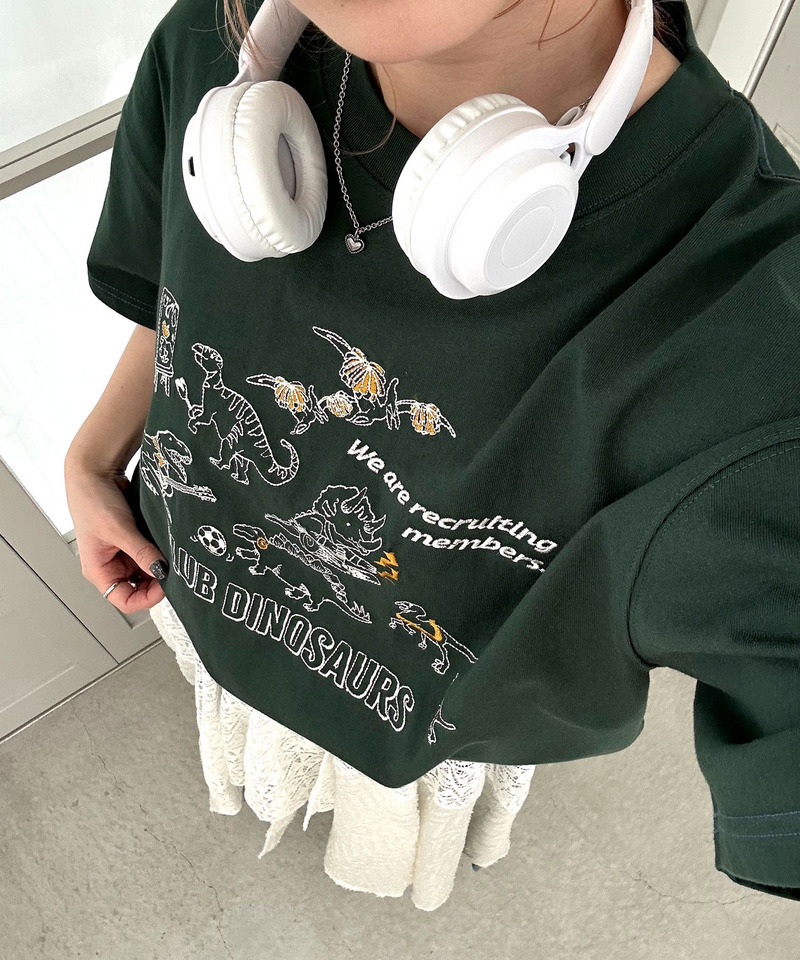 部活恐竜刺しゅうTEE 詳細画像 グリーン 2
