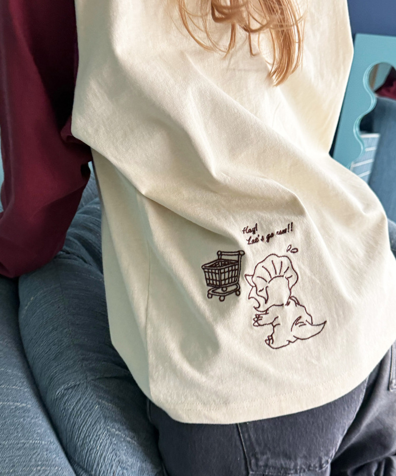 一緒にショッピングしたい恐竜ロンTEE 詳細画像 レッド 6