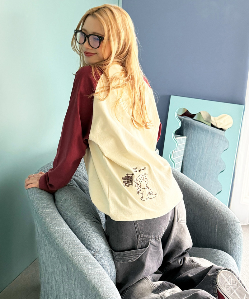 一緒にショッピングしたい恐竜ロンTEE 詳細画像 レッド 7