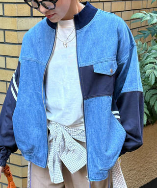 ジャージMIXデニムジャケット