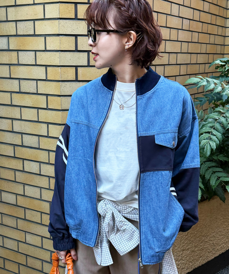 ジャージMIXデニムジャケット 詳細画像 デニムブルー 3