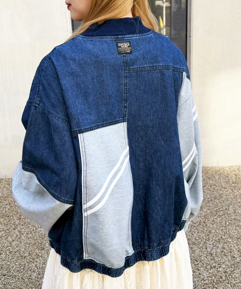 ジャージMIXデニムジャケット 詳細画像 インディゴ 5