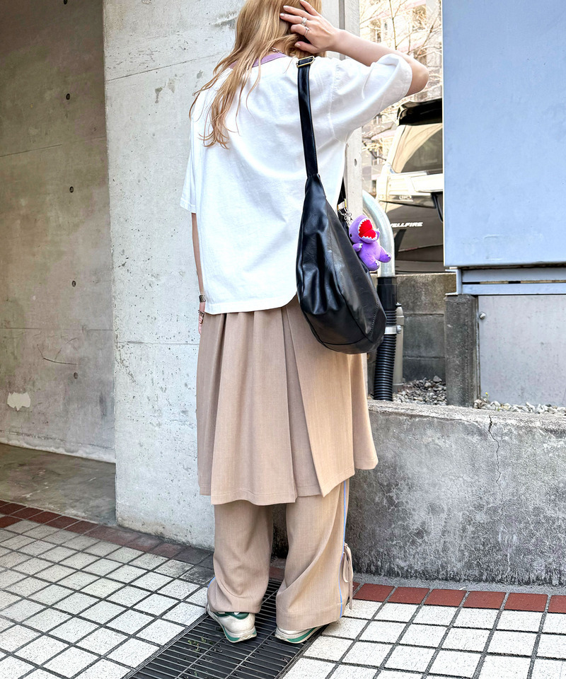 ピンストライプ ミドルプリーツスカート 詳細画像 ベージュ 4