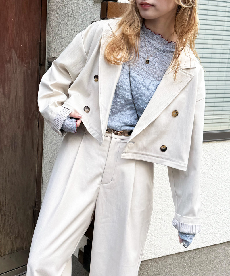 配色ステッチ2WAYジャケット 詳細画像 オフホワイト 11