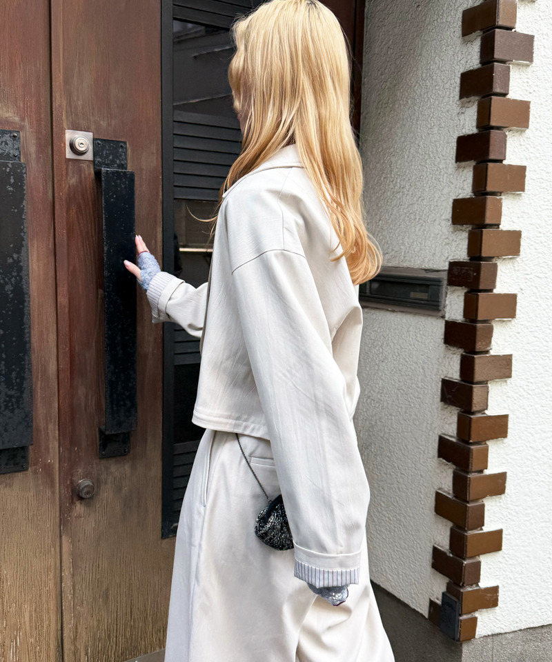 配色ステッチ2WAYジャケット 詳細画像 オフホワイト 13