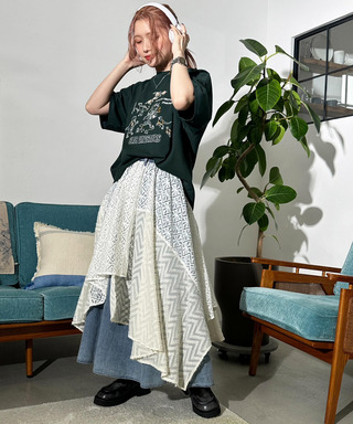 flowerレースランダムヘムスカート