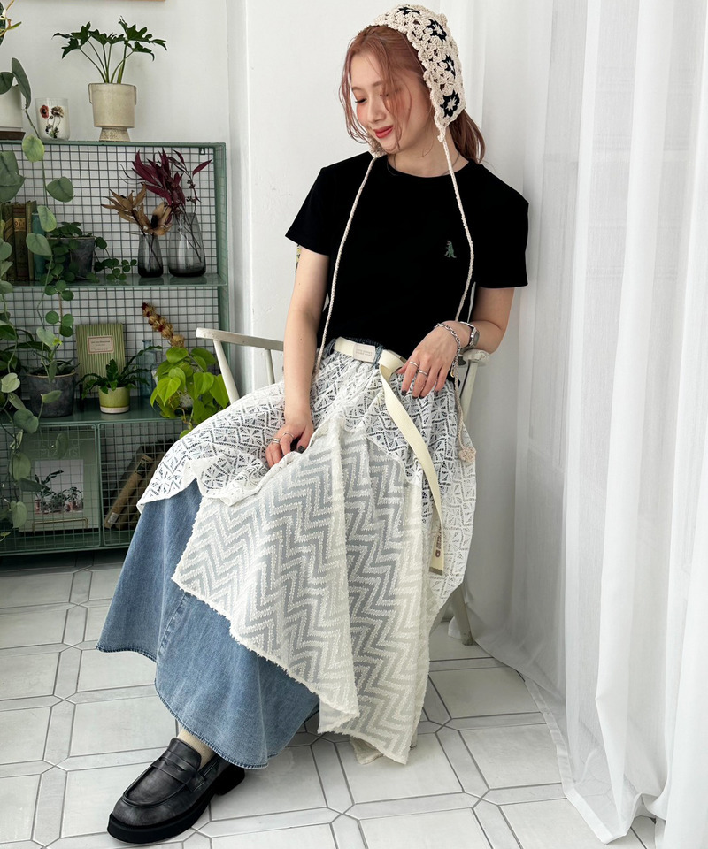 flowerレースランダムヘムスカート 詳細画像 オフホワイト 3