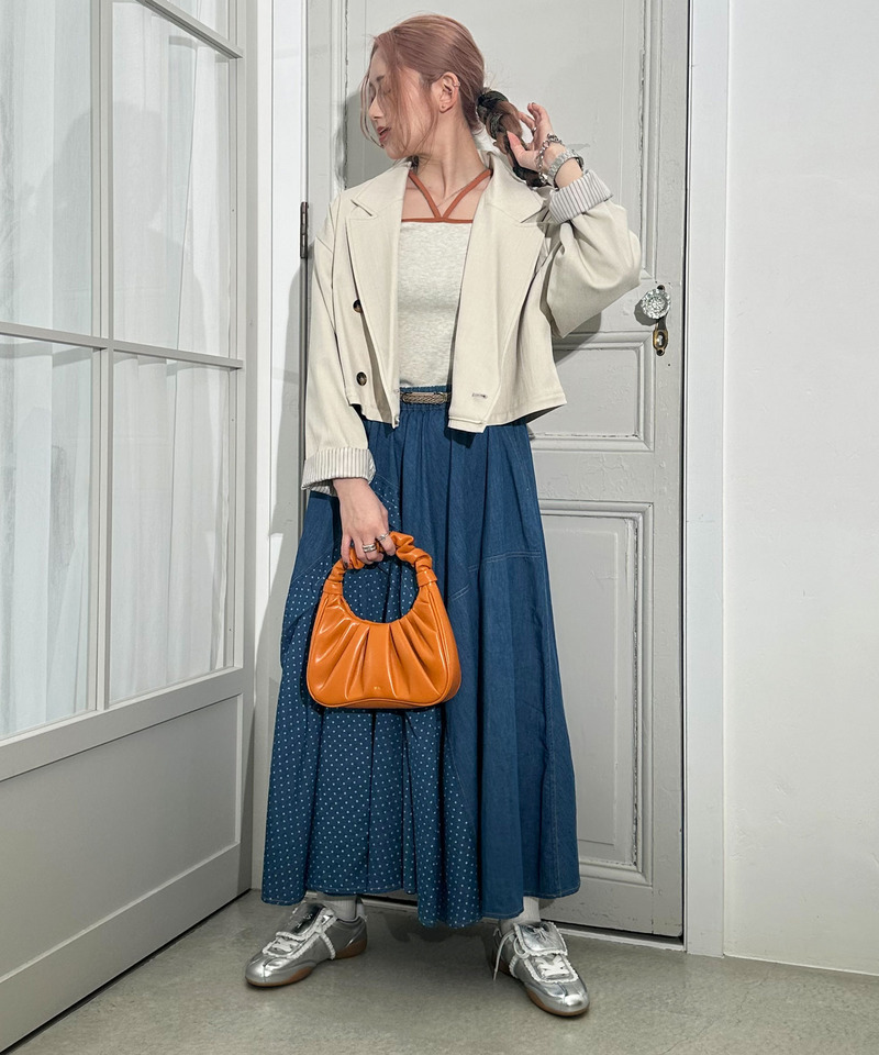 ドットデニムオリガミタックスカート 詳細画像 インディゴ 4