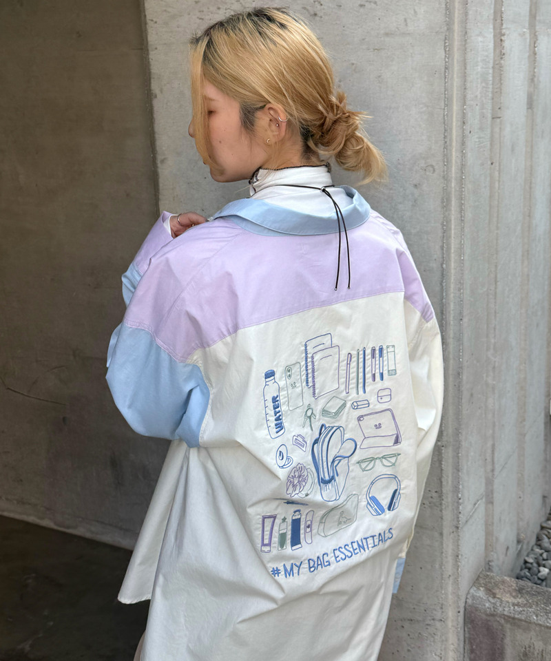 #MY BAG ESSENCIALS BACK刺しゅうシャツ 詳細画像 ブルー系 5