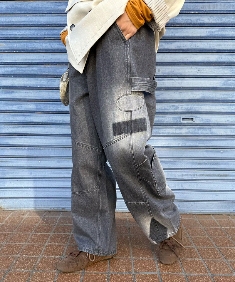 サンバーンワッペン加工パンツ 詳細画像 ブラック 1