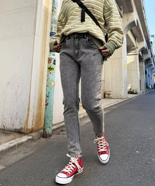 MIXロック デニムスリムサルエルパンツ 詳細画像