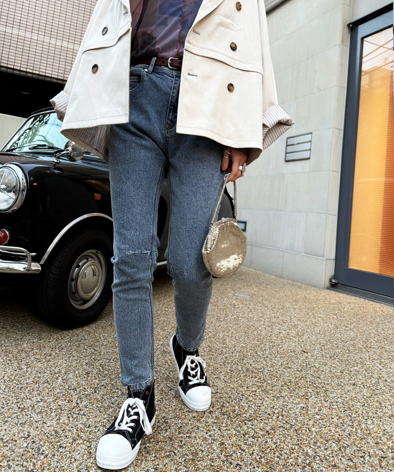 MIXロック デニムスリムサルエルパンツ 詳細画像 ブリーチ 1