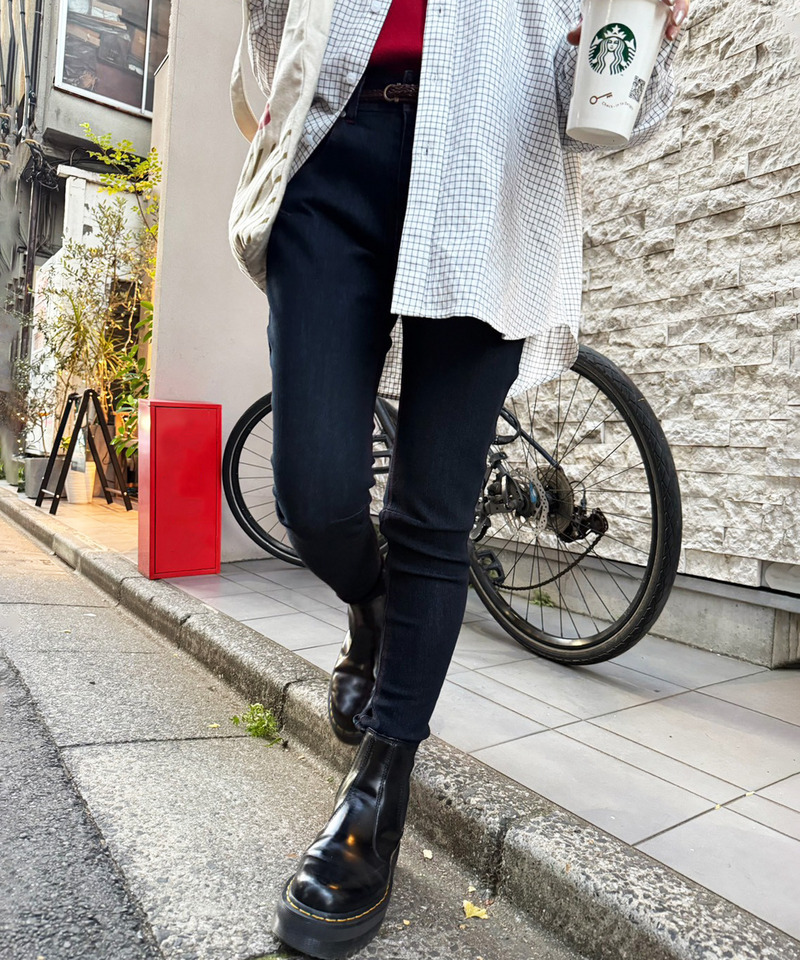 【S/M/Lサイズ展開】MIXロック 美シルエット デニムサルエルパンツ 詳細画像 インディゴ 14