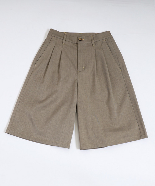 配色ステッチタックバミューダパンツ 詳細画像