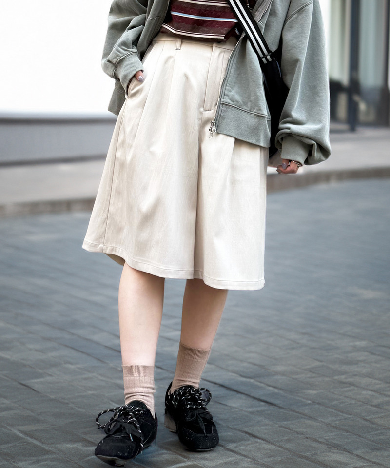 配色ステッチタックバミューダパンツ 詳細画像 オフホワイト 2