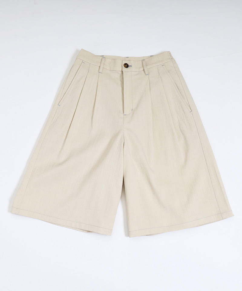 配色ステッチタックバミューダパンツ 詳細画像 オフホワイト 3