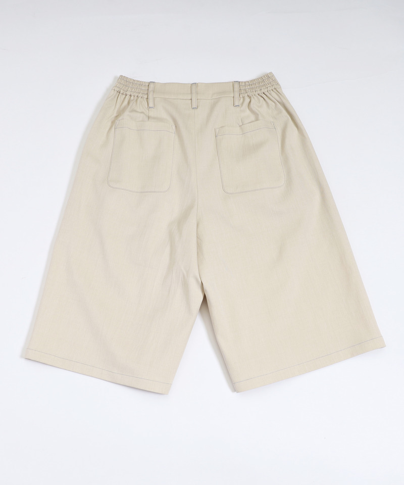 配色ステッチタックバミューダパンツ 詳細画像 オフホワイト 4