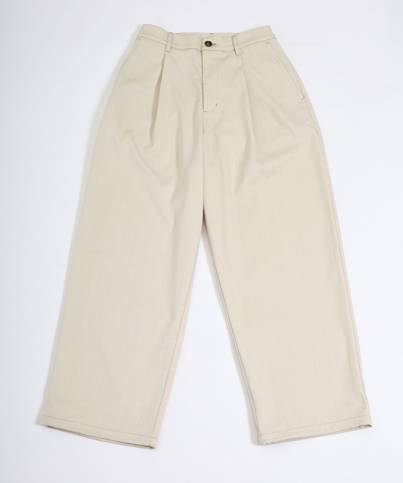 配色ステッチ裾ドロストパンツ 詳細画像 オフホワイト 4