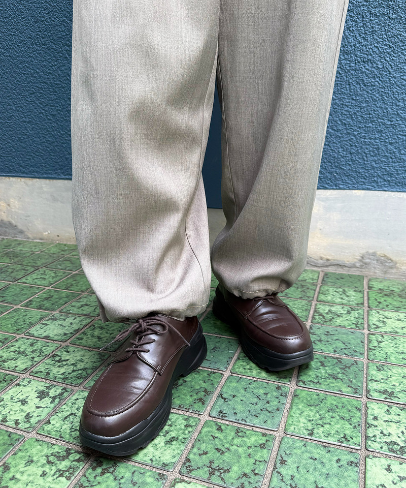 配色ステッチ裾ドロストパンツ 詳細画像 グレー 12