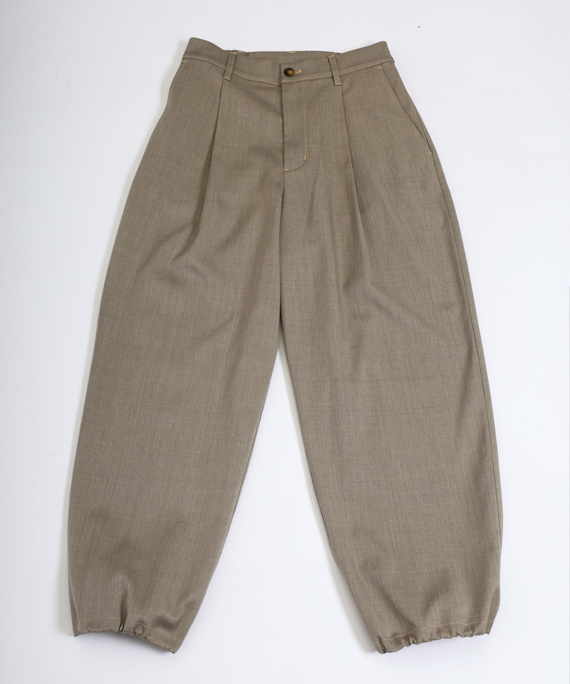 配色ステッチ裾ドロストパンツ 詳細画像 グレー 2