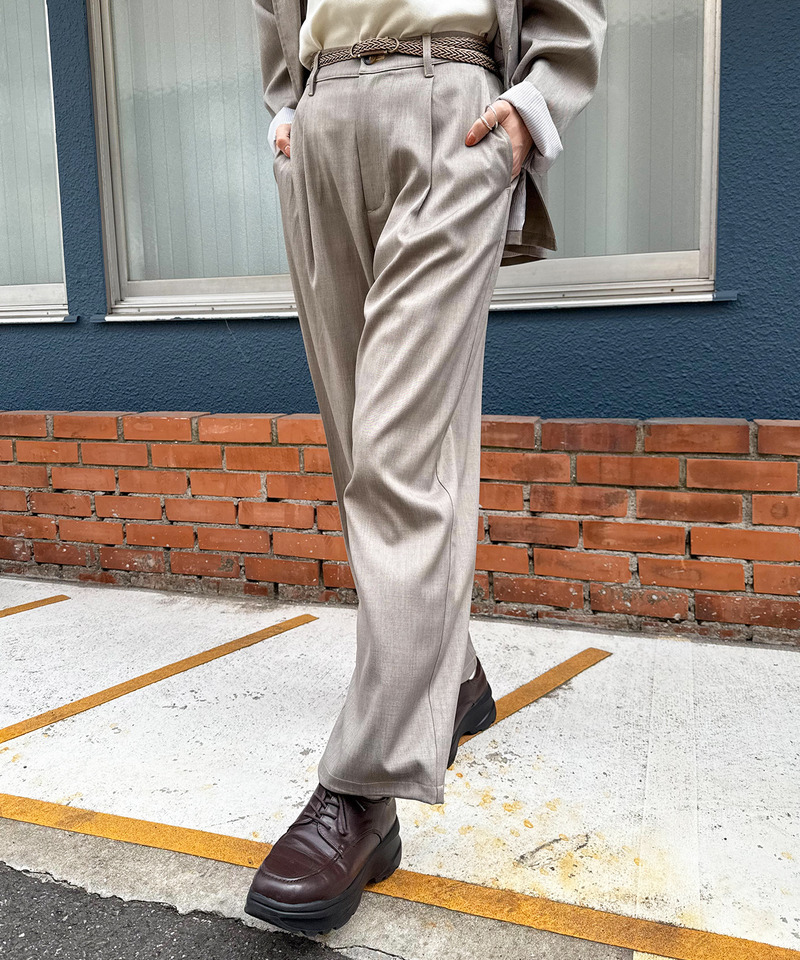 配色ステッチ裾ドロストパンツ 詳細画像 グレー 6