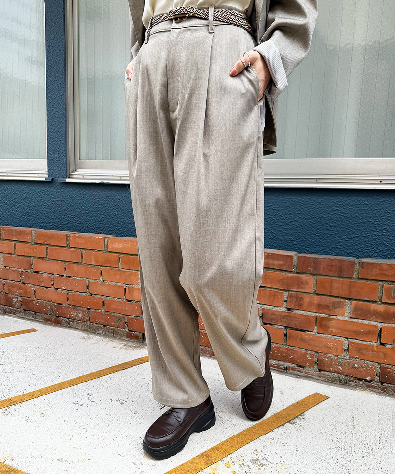 配色ステッチ裾ドロストパンツ 詳細画像 グレー 8