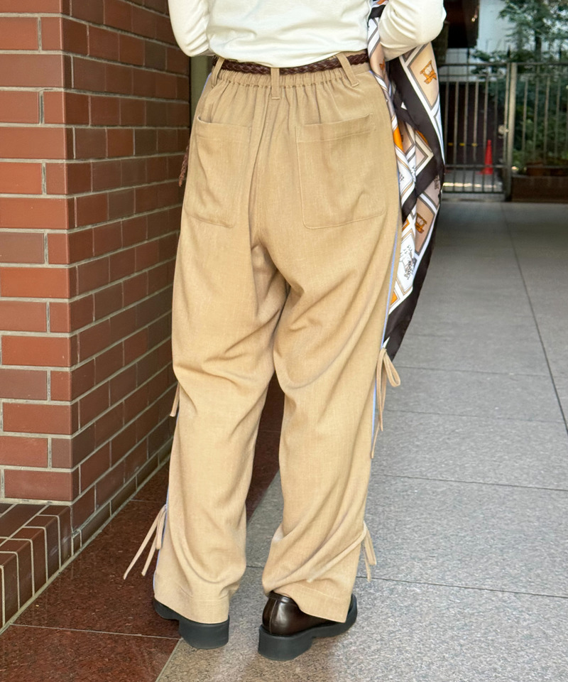 ピンストライプリボンパンツ 詳細画像 ベージュ 5