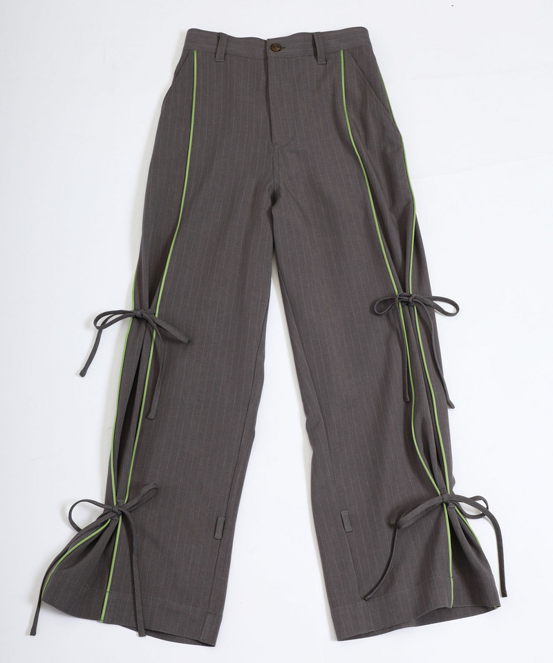 ピンストライプリボンパンツ 詳細画像 グレー 4
