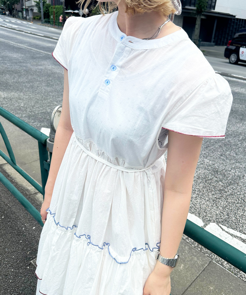 配色メローティアードワンピース 詳細画像 オフホワイト 6