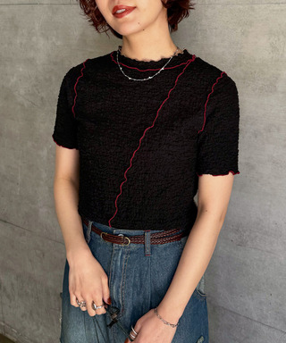 前後2WAY配色メロートップス