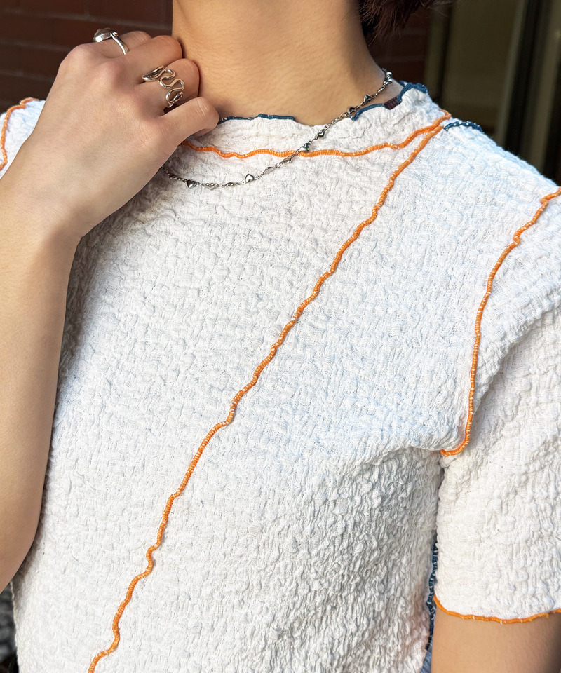 前後2WAY配色メロートップス 詳細画像 オフホワイト 12