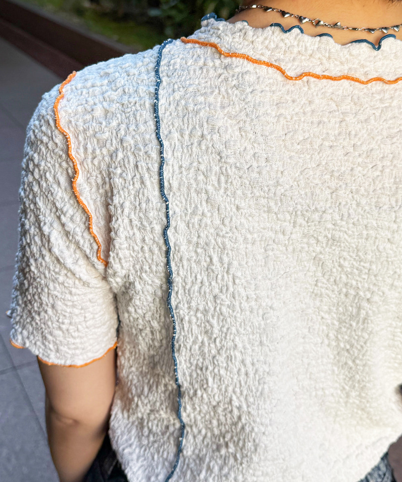 前後2WAY配色メロートップス 詳細画像 オフホワイト 13