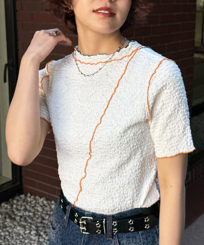 前後2WAY配色メロートップス 詳細画像 オフホワイト 2